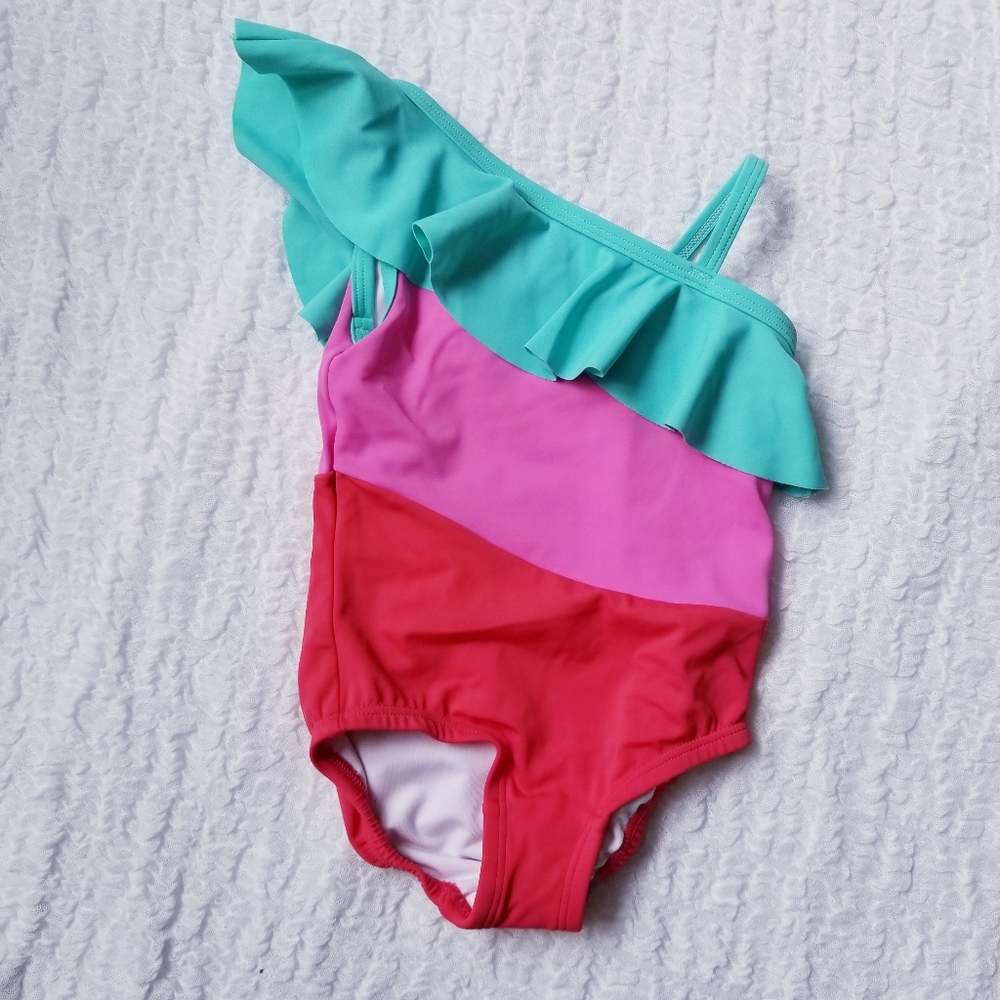 NWOT Hannah Andersson Assymetrical One Peice Color Block Swim Suit